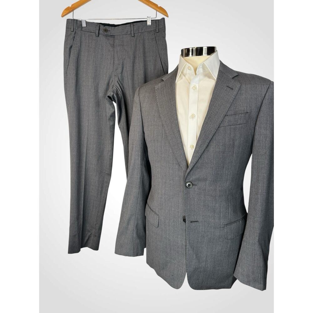 Emporio Armani G-Line Suit 38R 31x30 Gray Two Tone Melange Designer - Picture 5 of 14